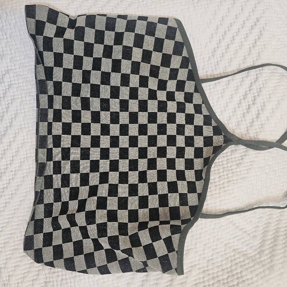 Free People Reverse Racerback Checker Bra Top - Picture 2 of 3